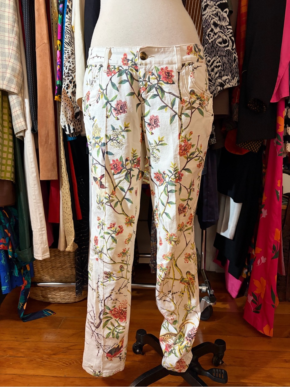 VINTAGE Just Cavalli white cotton denim jeans Y2K